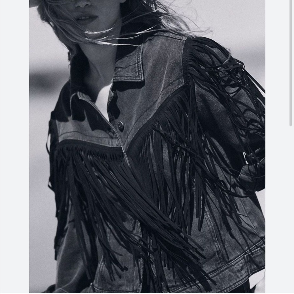 🖤Free People Denim Fringe Jacket🖤